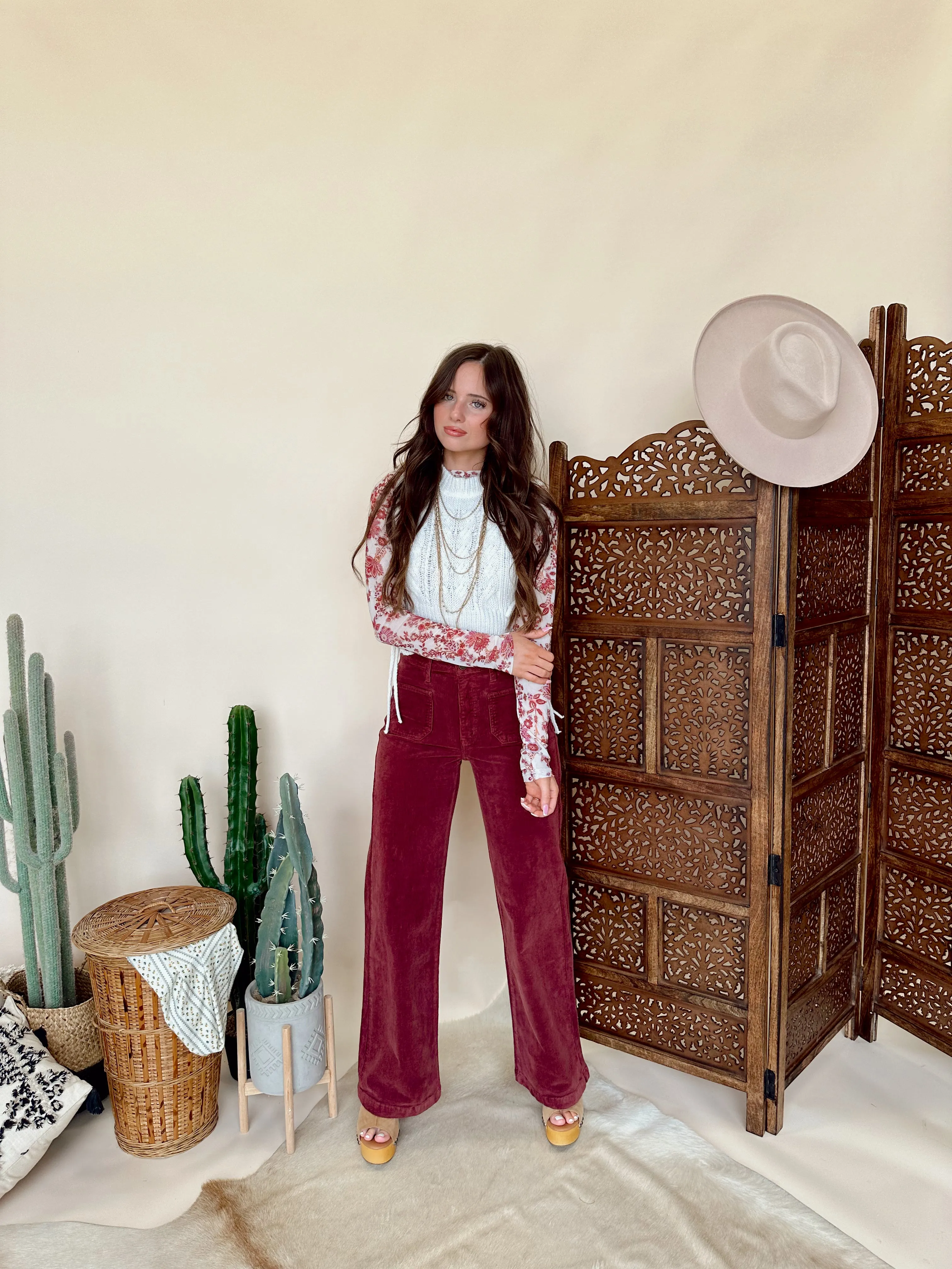 Maroon Corduroy Pant