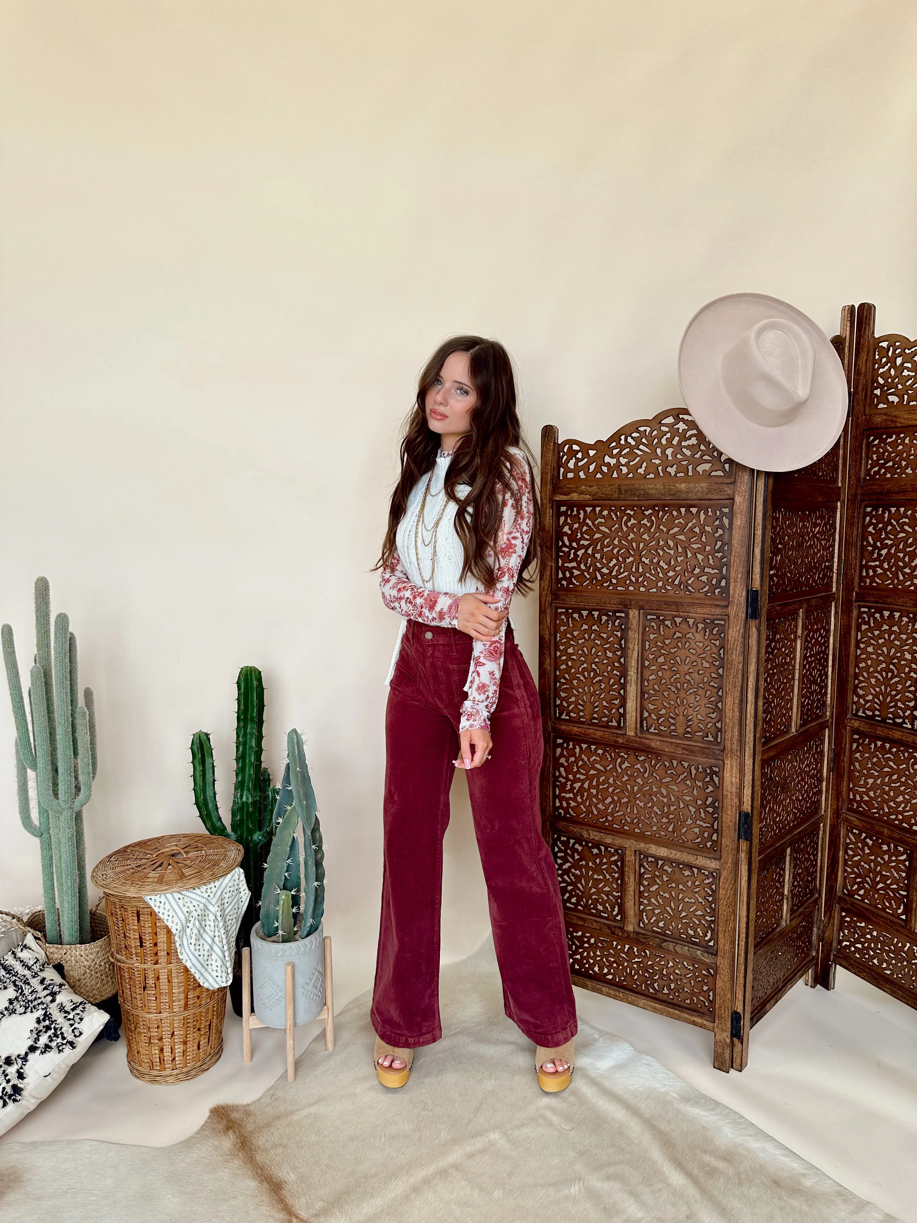 Maroon Corduroy Pant
