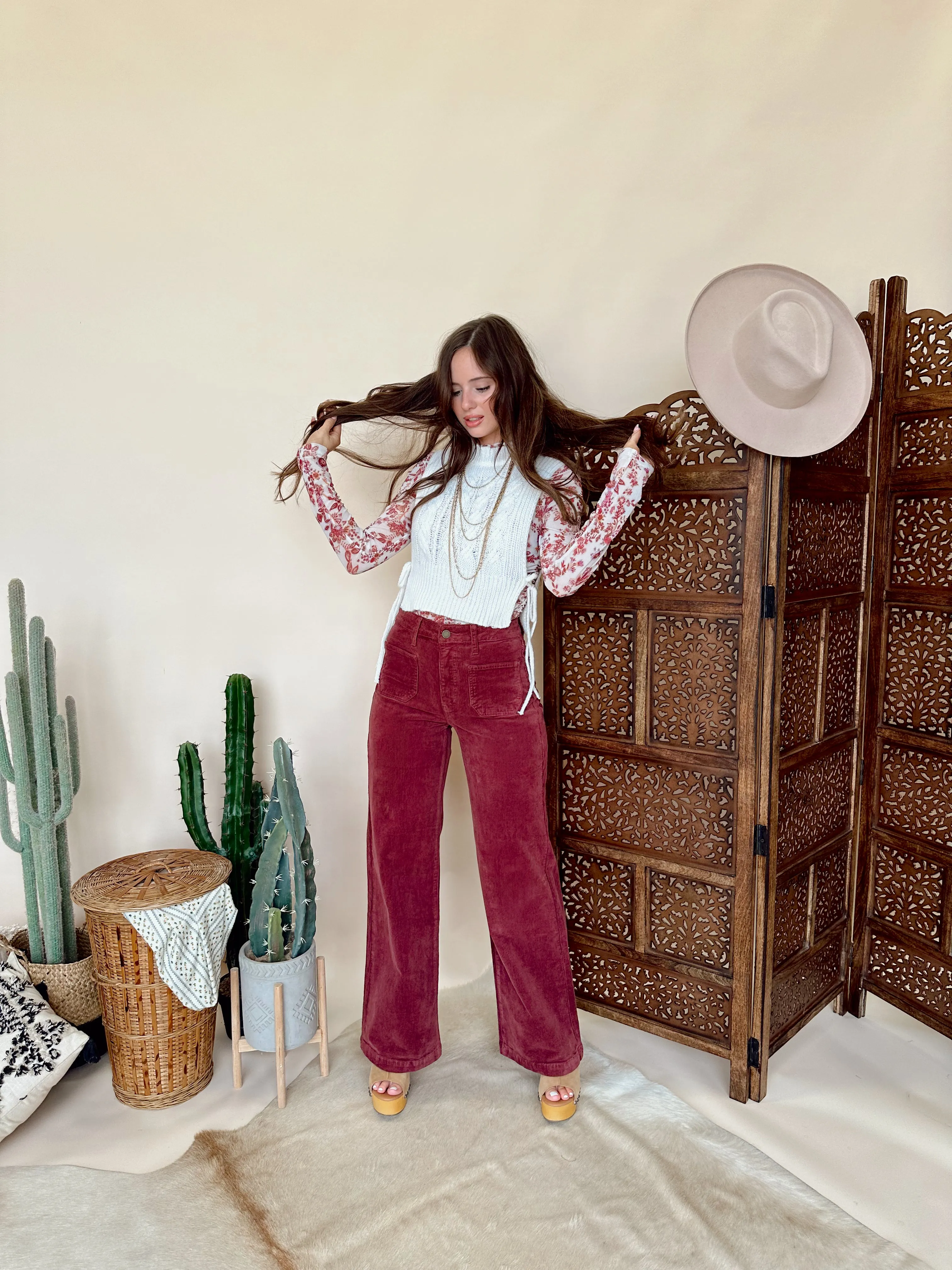 Maroon Corduroy Pant