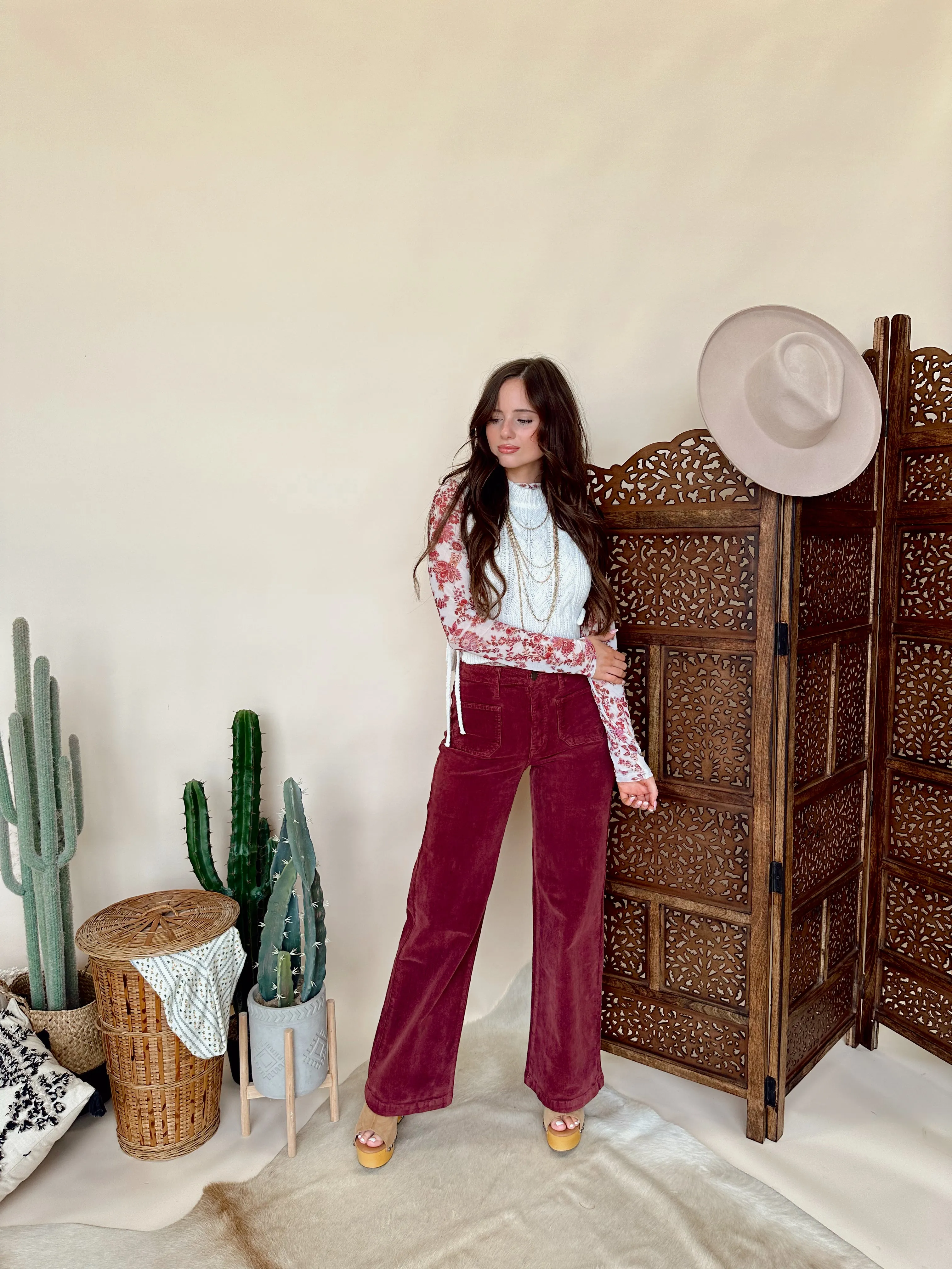 Maroon Corduroy Pant