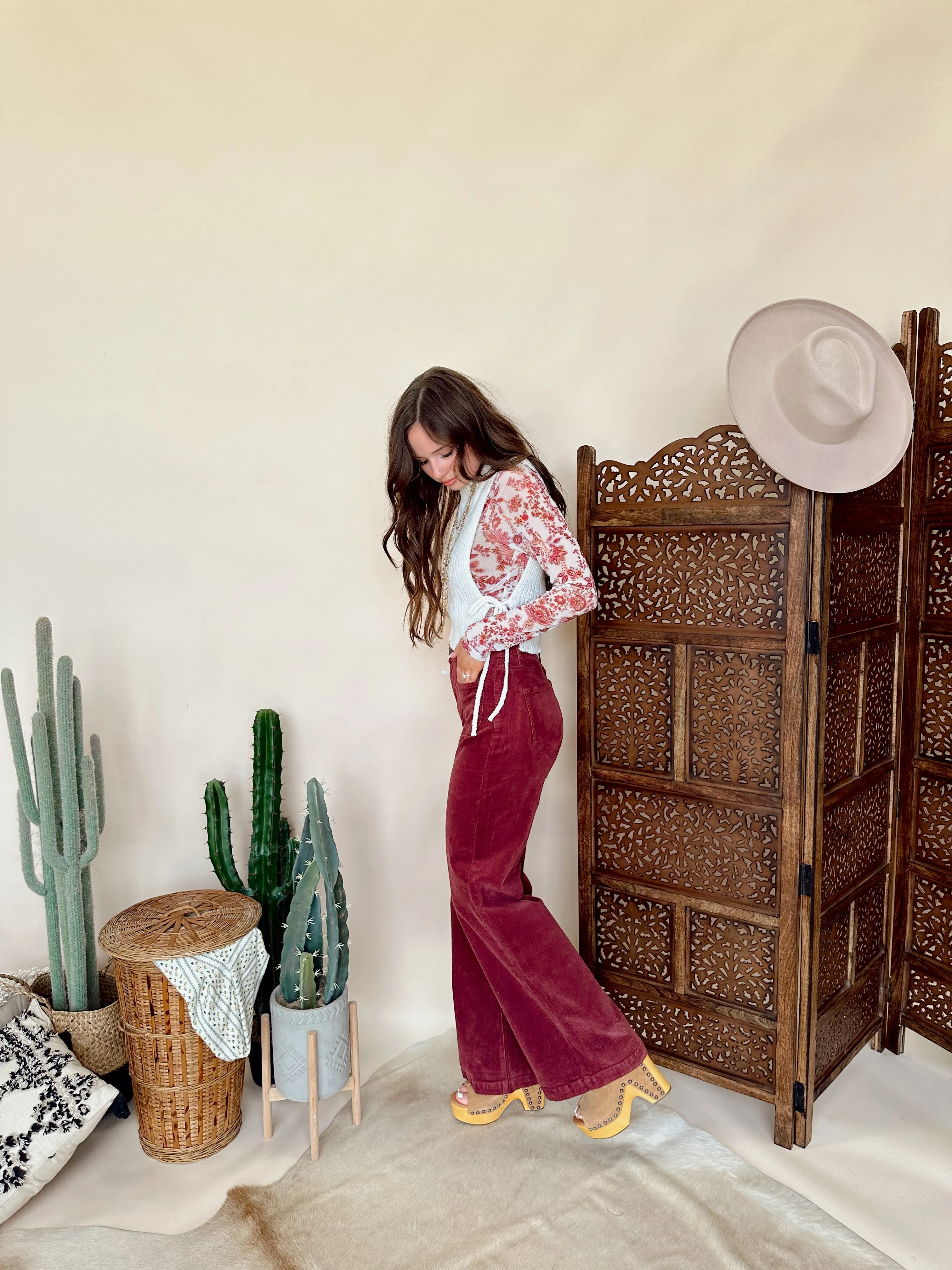 Maroon Corduroy Pant