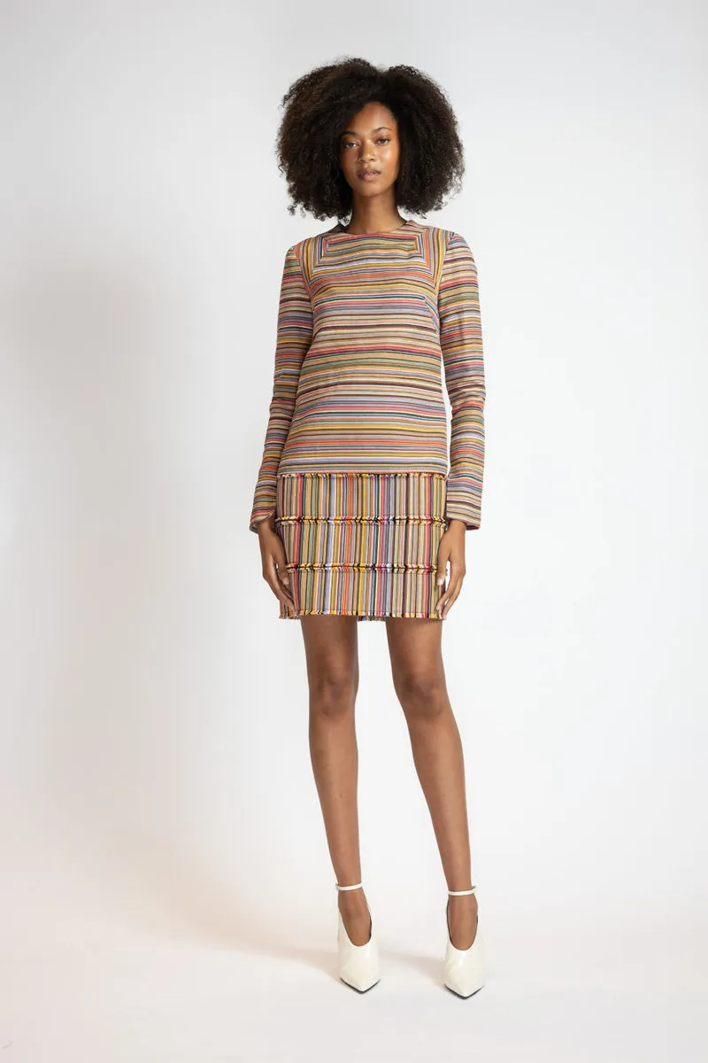 Mashru Jacquard Mini Shift Dress