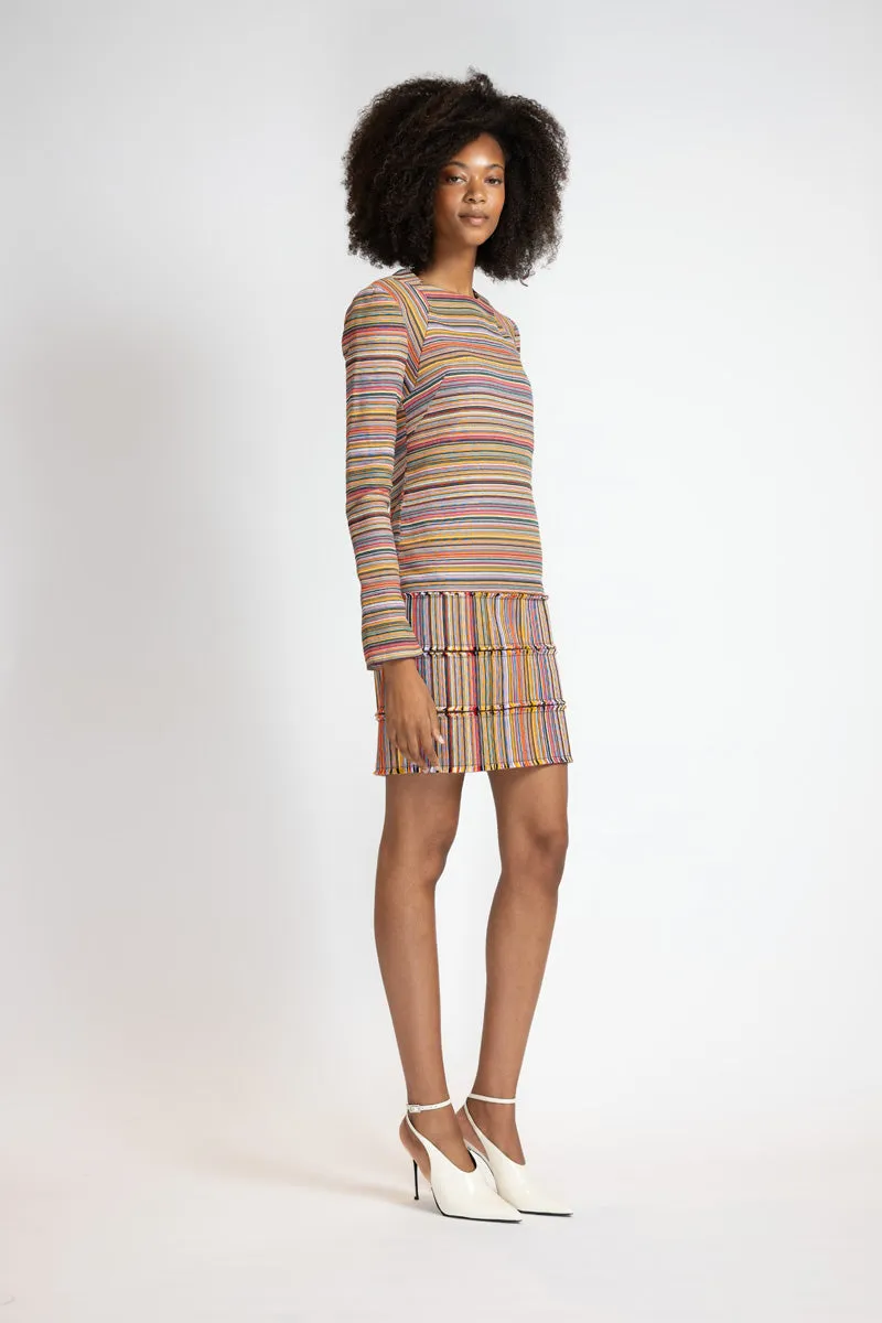 Mashru Jacquard Mini Shift Dress