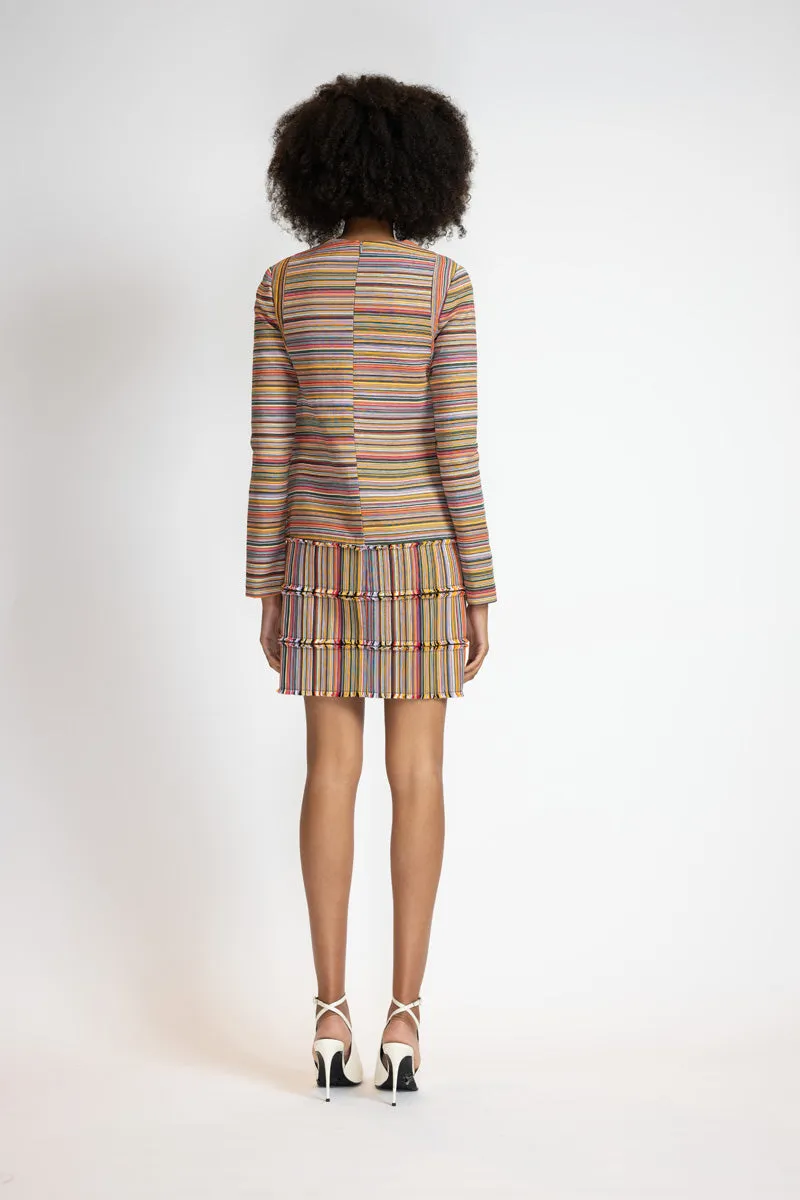 Mashru Jacquard Mini Shift Dress