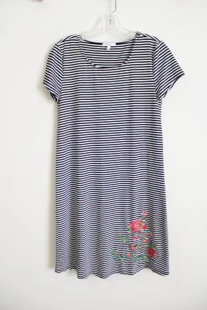 Maurices Black Striped Embroidered Bottom dress | XS