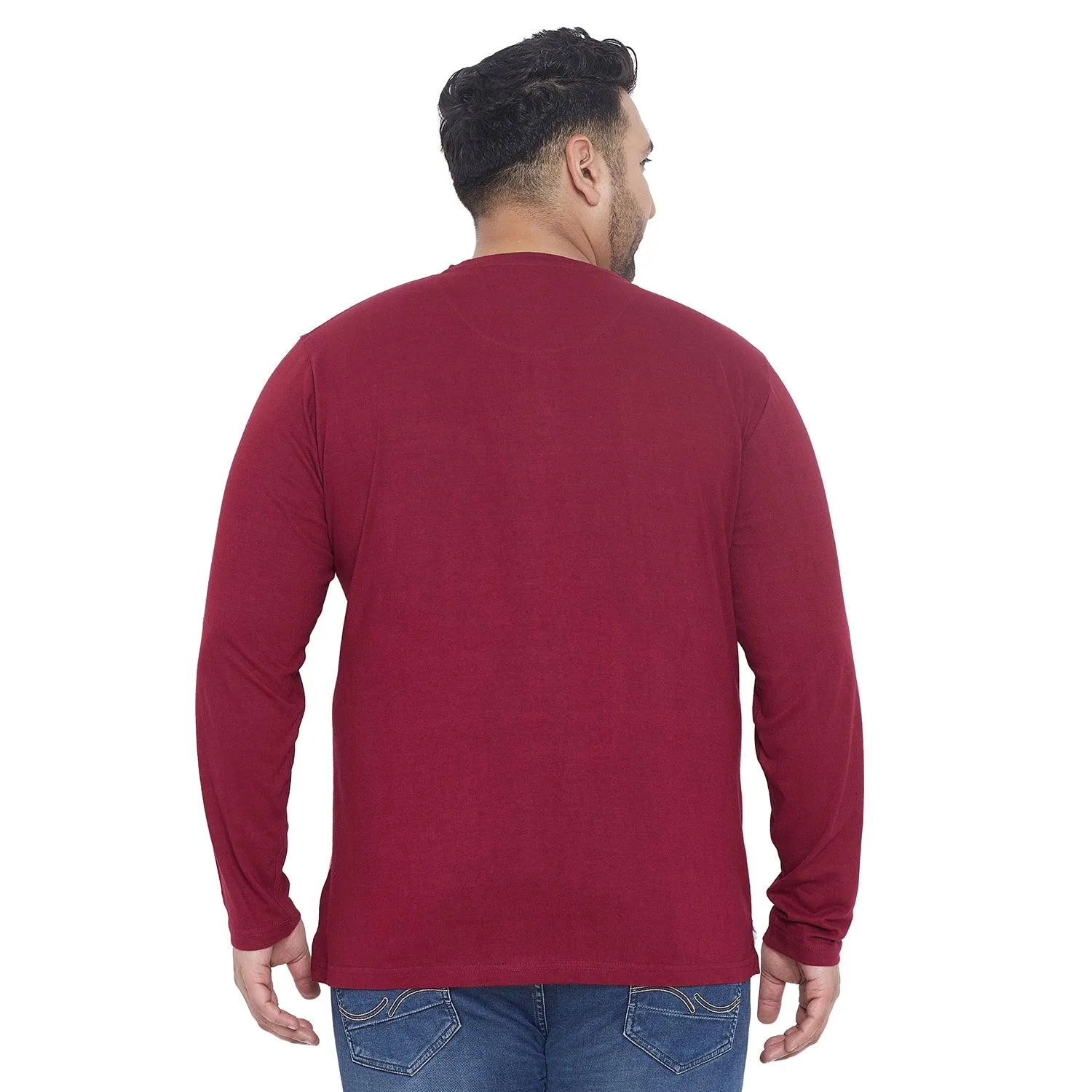 Men Plus Size Jackman Colorblock Henley Tshirt