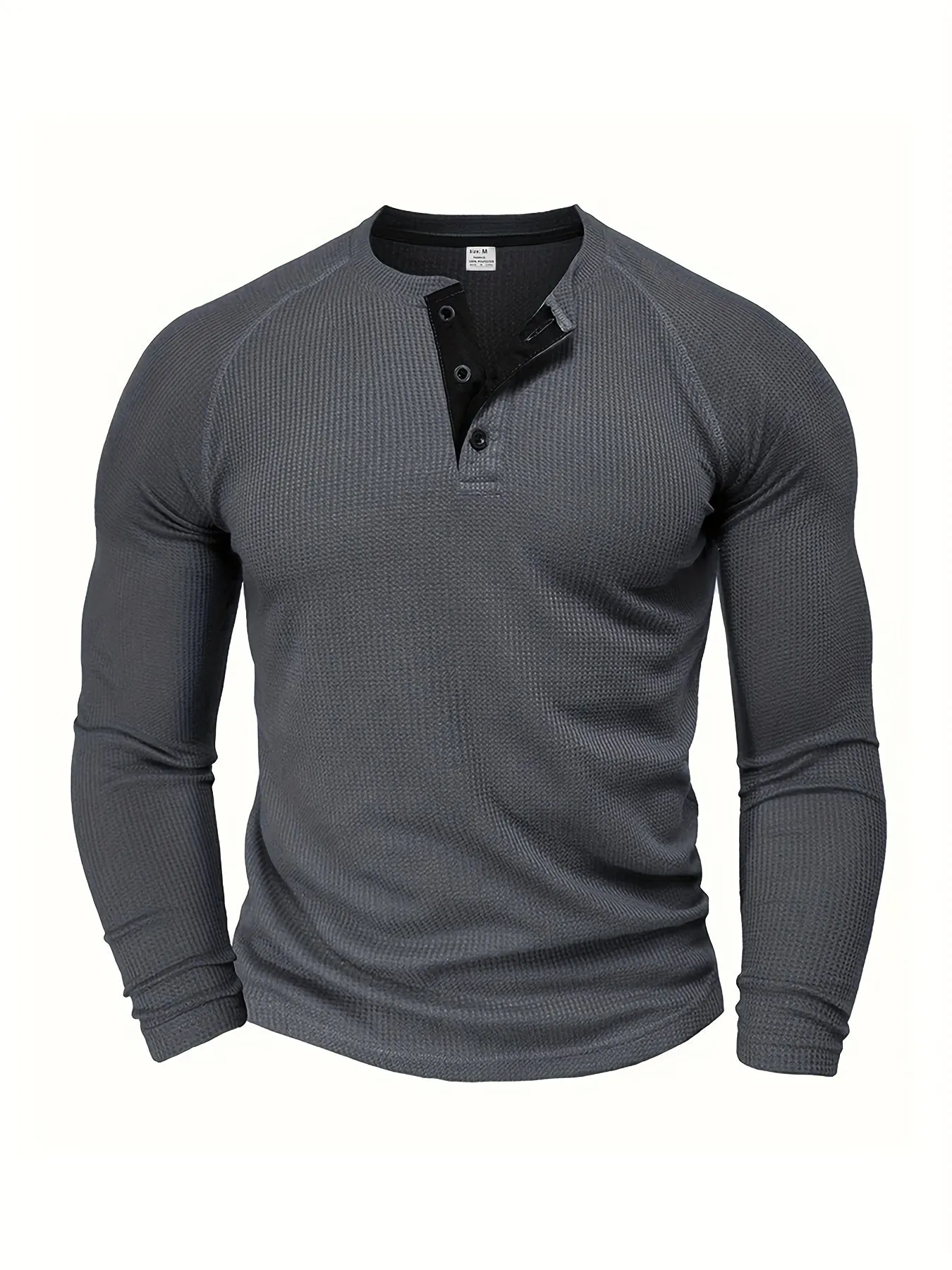 Men’s Casual Ribbed Short-Sleeve Henley Shirt