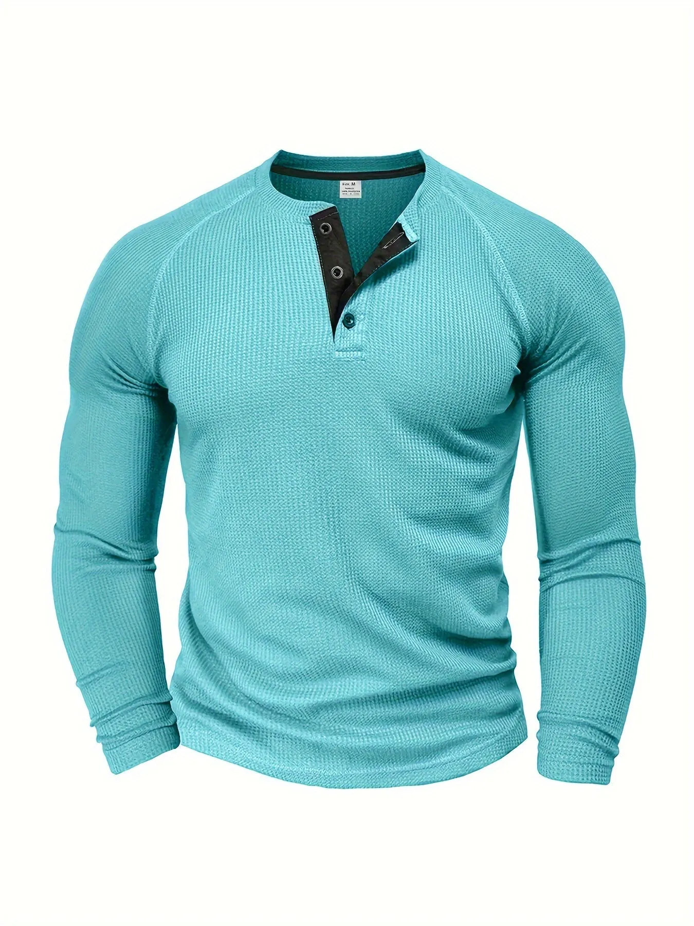 Men’s Casual Ribbed Short-Sleeve Henley Shirt
