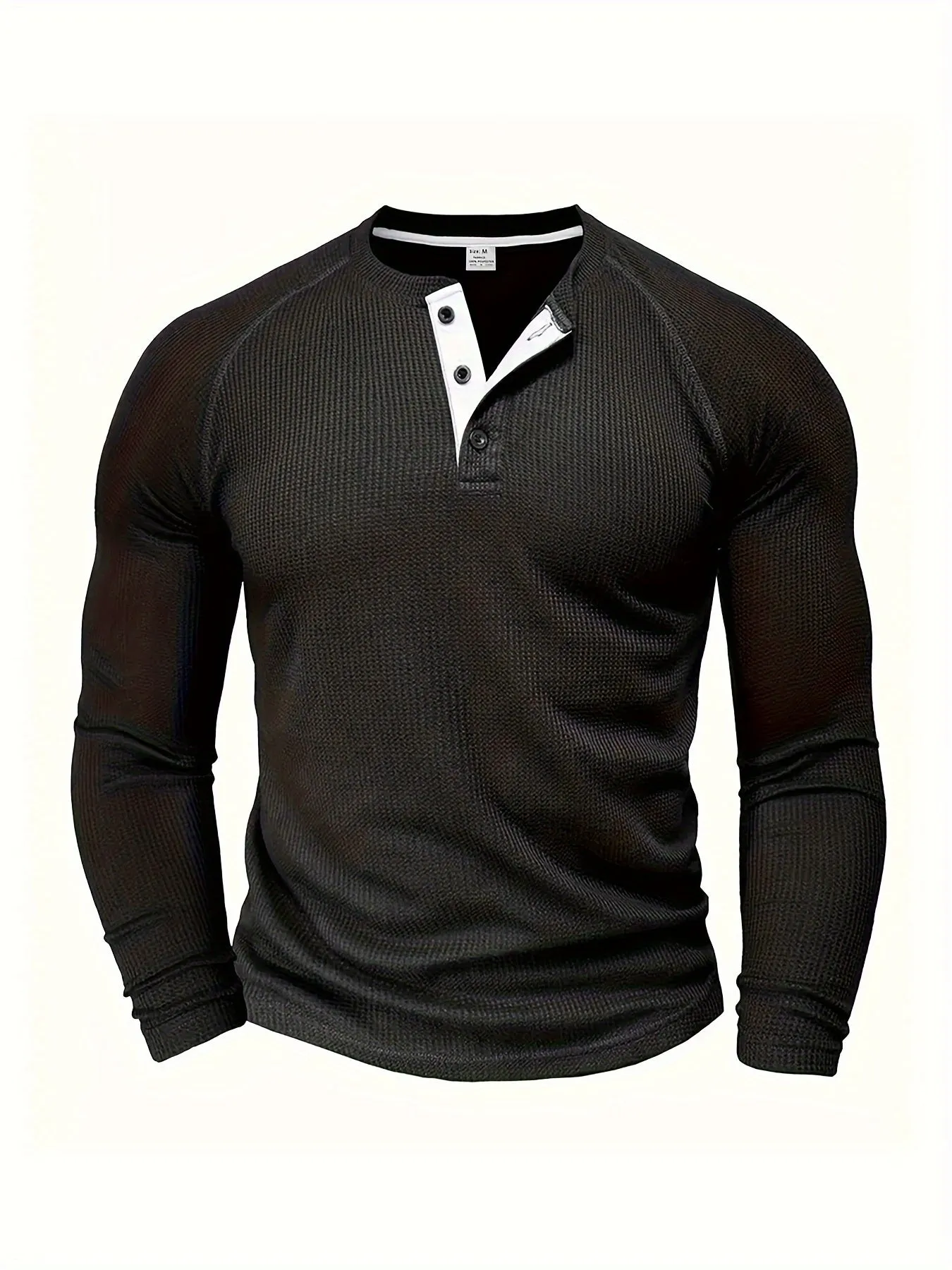 Men’s Casual Ribbed Short-Sleeve Henley Shirt