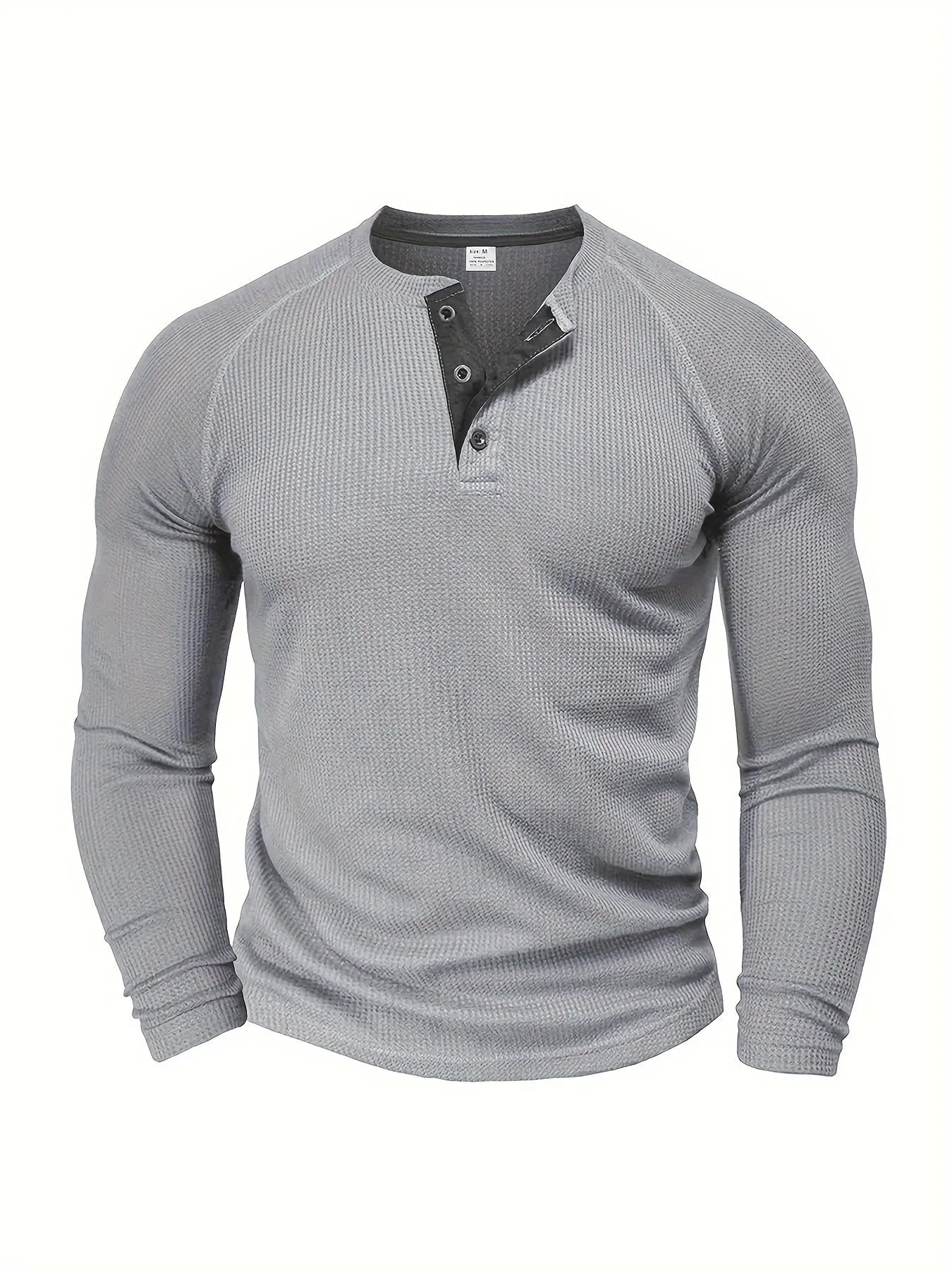 Men’s Casual Ribbed Short-Sleeve Henley Shirt