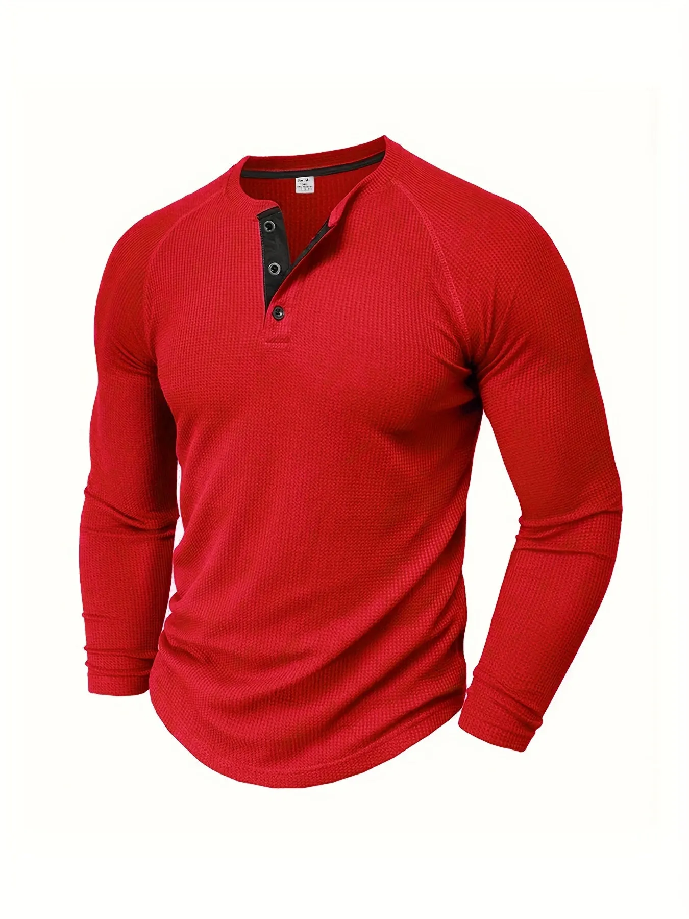 Men’s Casual Ribbed Short-Sleeve Henley Shirt