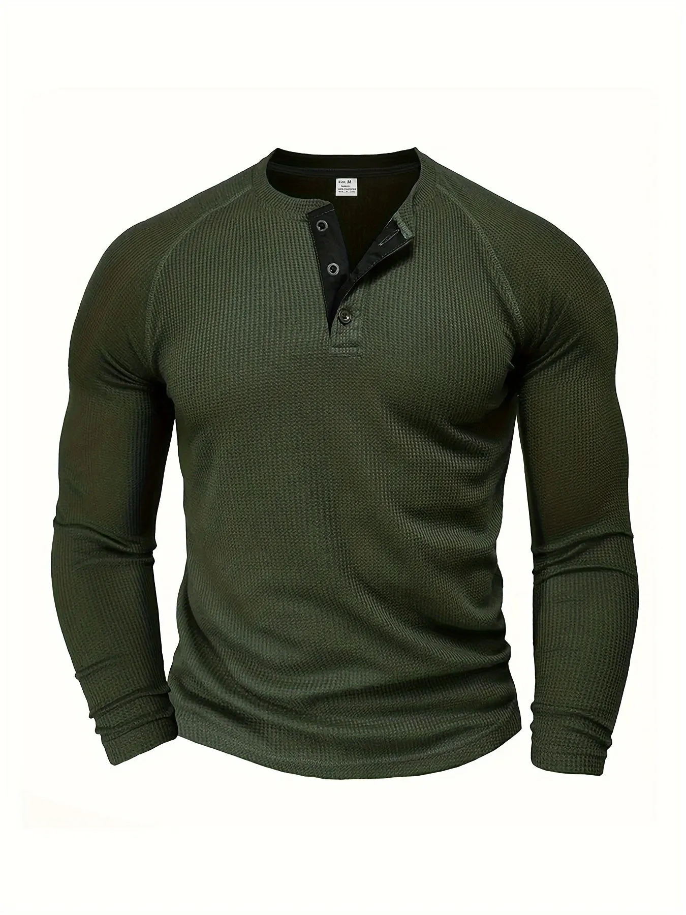 Men’s Casual Ribbed Short-Sleeve Henley Shirt