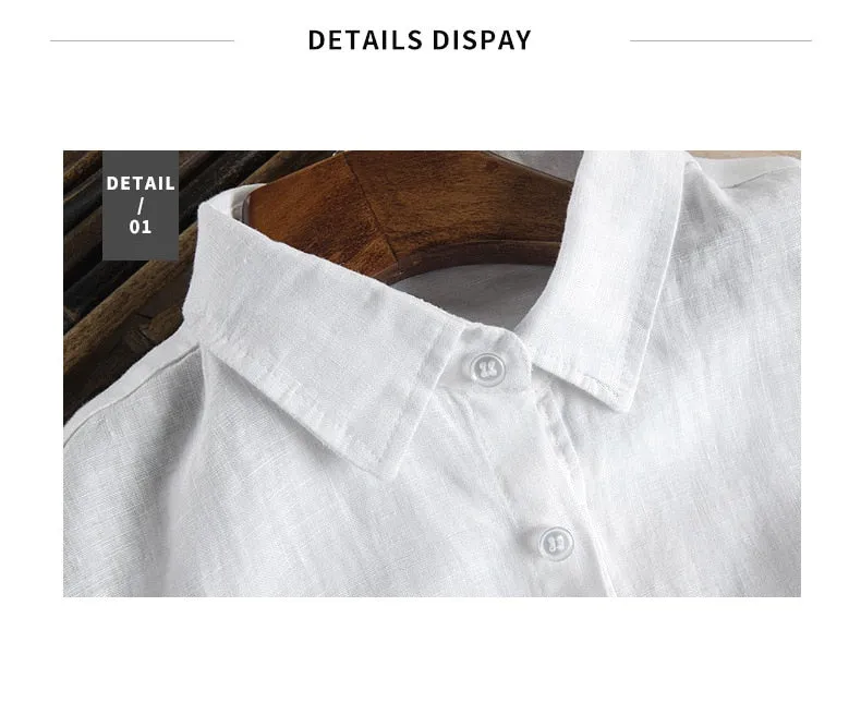 Men's Casual Shirts /  Men's 100% Linen Long Sleeve Shirts