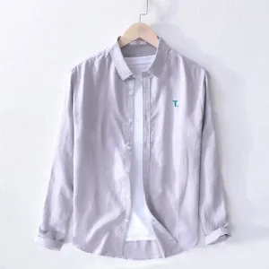 Men's Casual Shirts /  Men's 100% Linen Long Sleeve Shirts