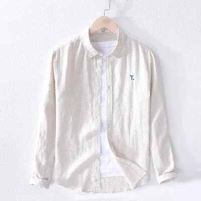 Men's Casual Shirts /  Men's 100% Linen Long Sleeve Shirts
