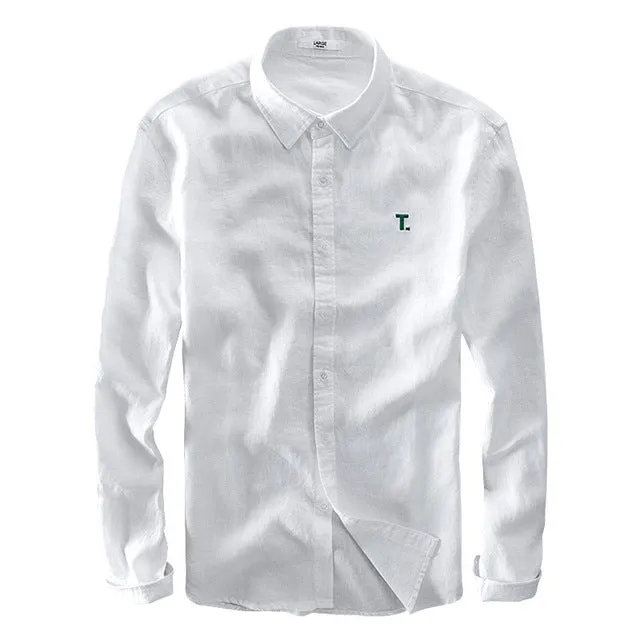 Men's Casual Shirts /  Men's 100% Linen Long Sleeve Shirts