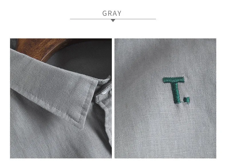 Men's Casual Shirts /  Men's 100% Linen Long Sleeve Shirts