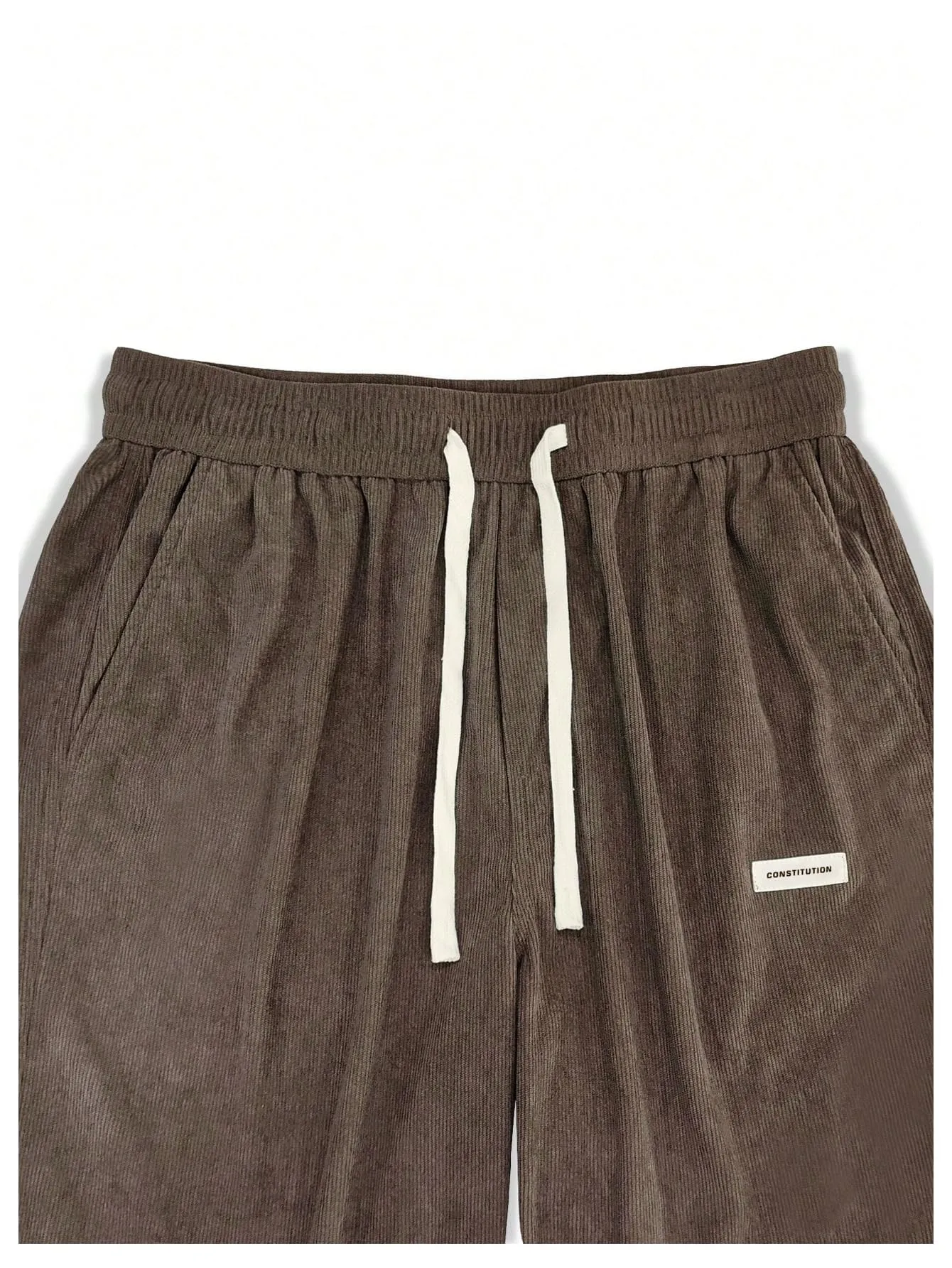 Men's Drawstring Elastic Waist Corduroy Pants