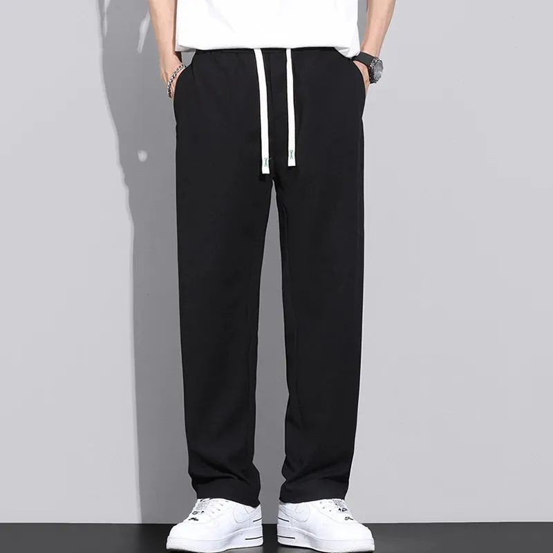 Men's Gray Khaki Wide Leg Leisure Trend Summer Pants
