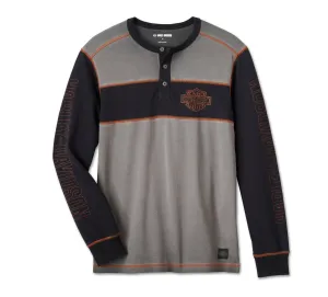 Men's Iron Bar Henley - Colorblocked - Harley Black