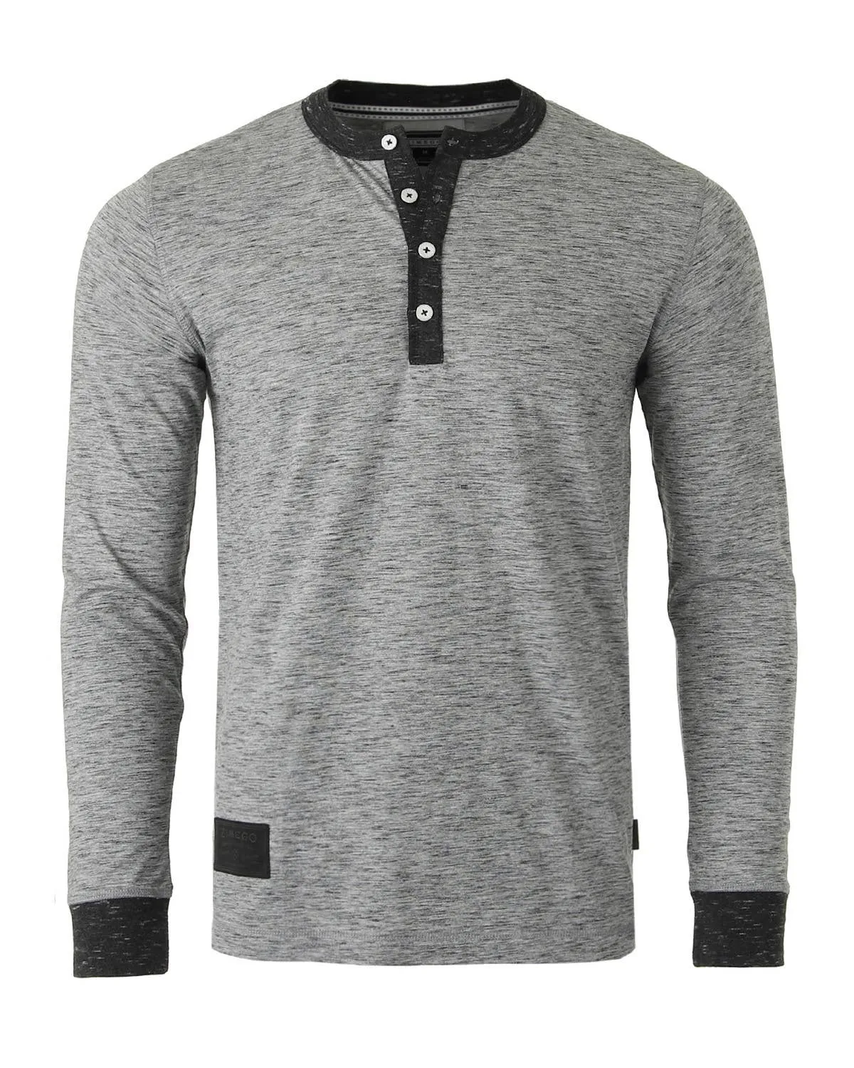 Men's Long Sleeve Contrast Neck Cuffs Henley