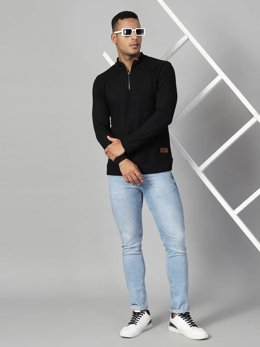 Men’s Zippered Cotton Henley T-shirt