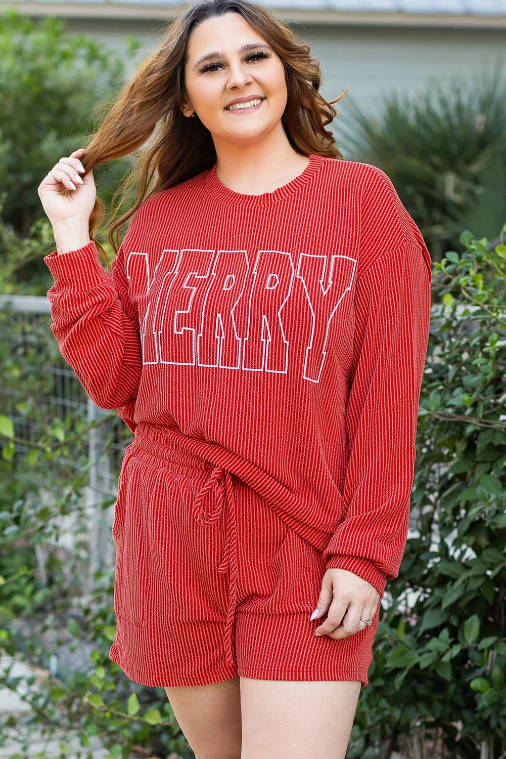 MERRY Ribbed Knit Plus Size Set