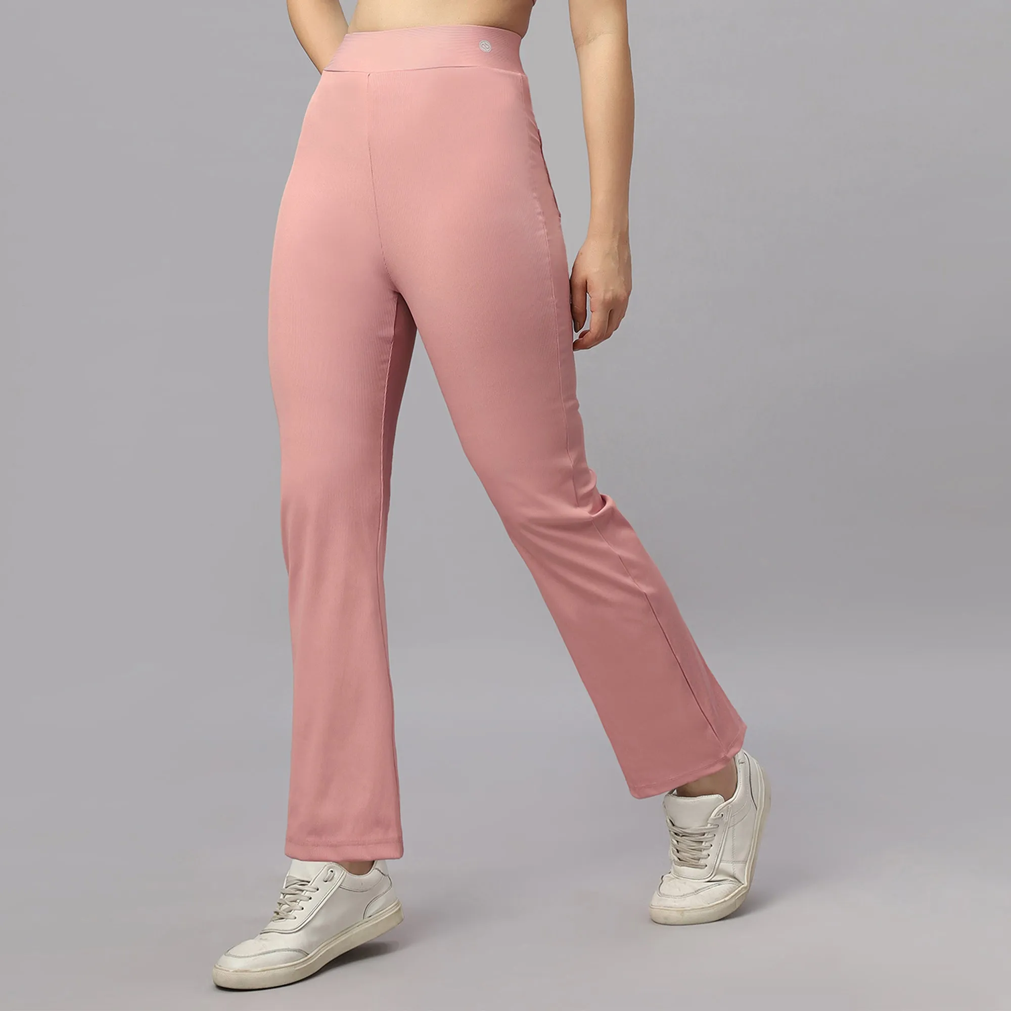 Mid-Rise Ankle-Length Fit and Flare Pants with Back Pockets