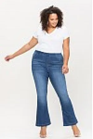 Mid Rise Flared Jegging 30" Plus Size