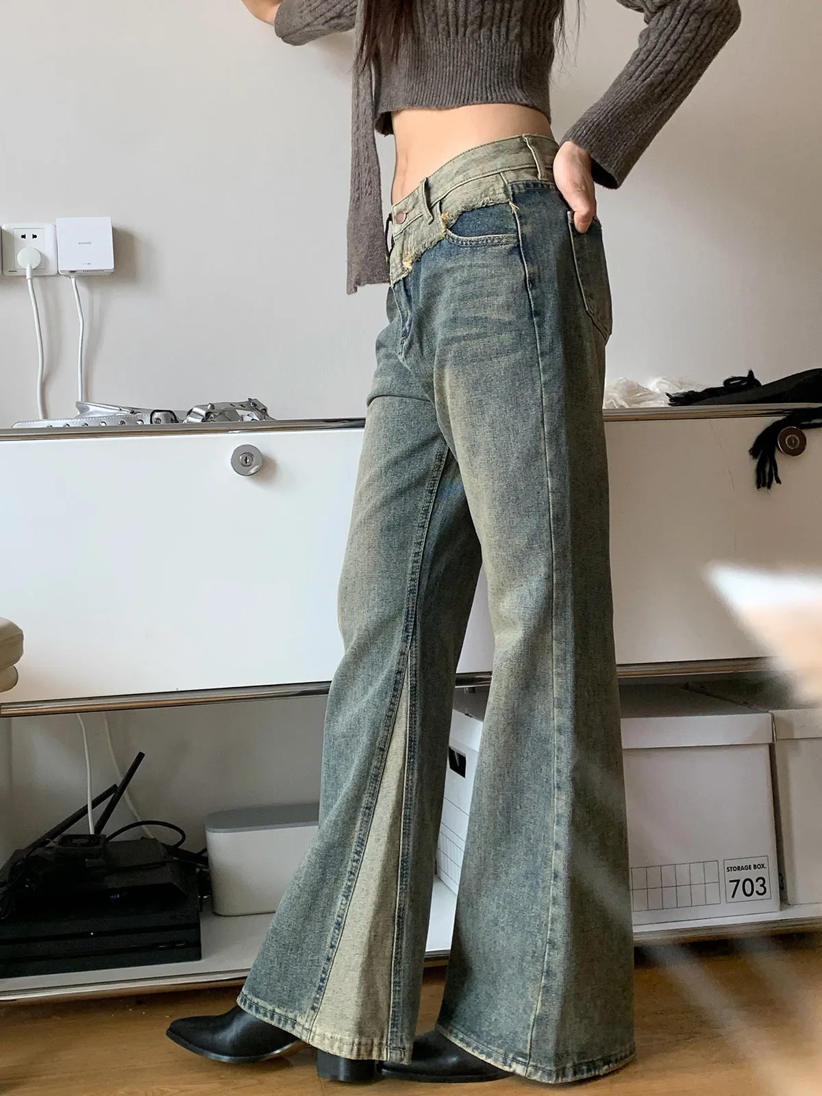 mid-waist bootcut jeans