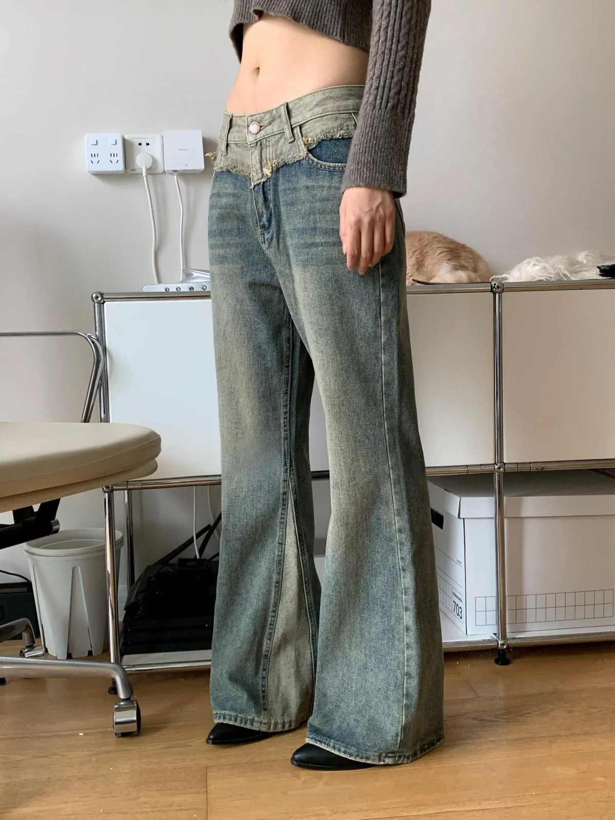 mid-waist bootcut jeans