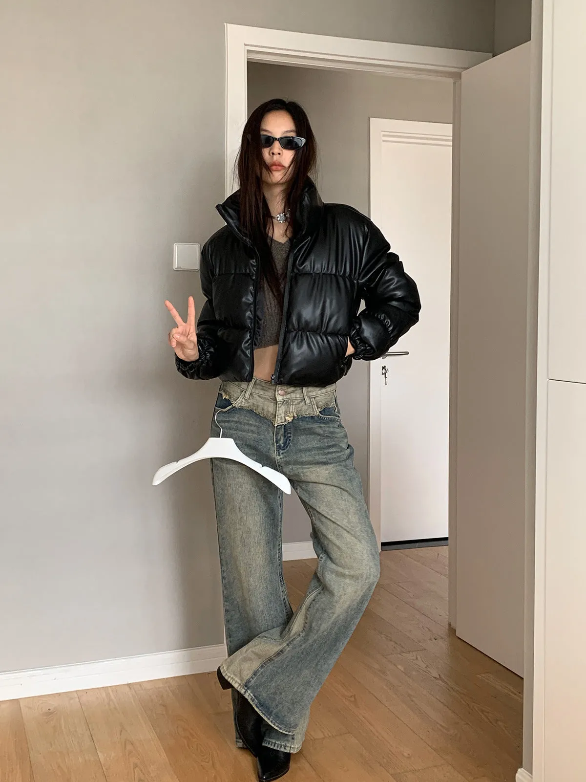 mid-waist bootcut jeans