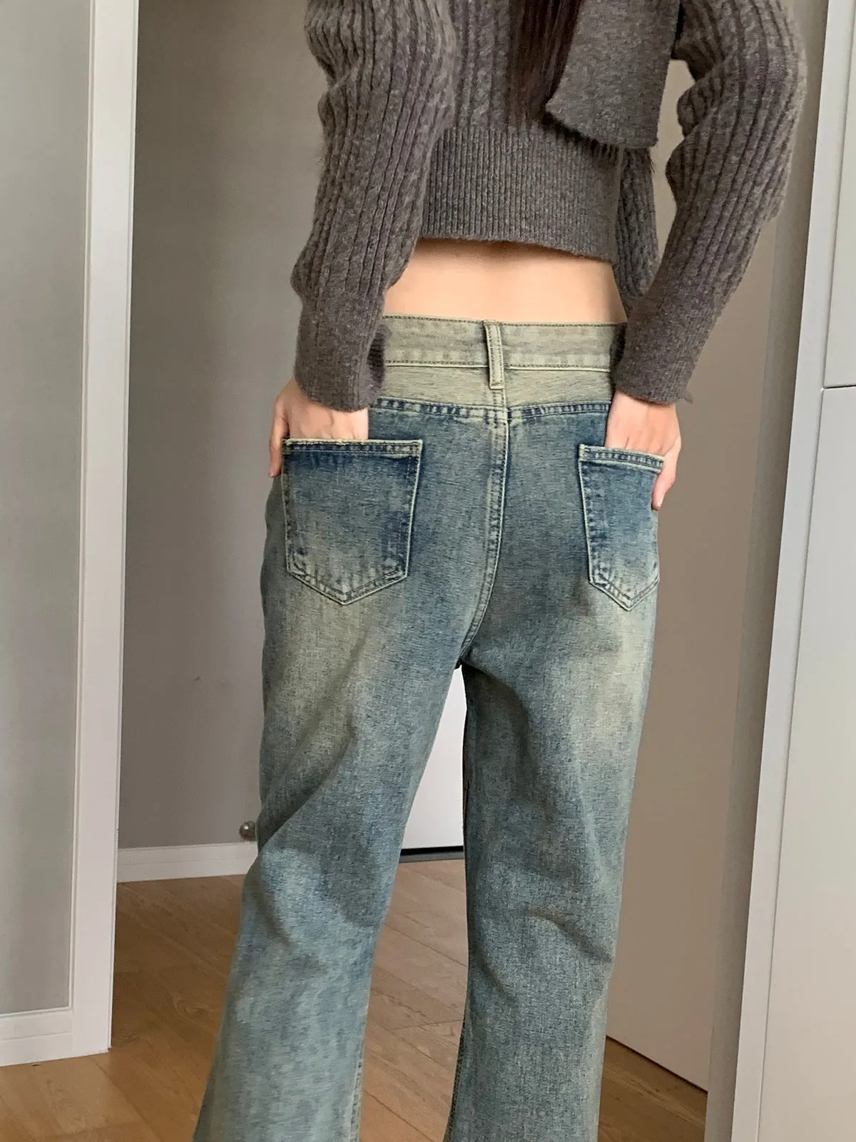 mid-waist bootcut jeans