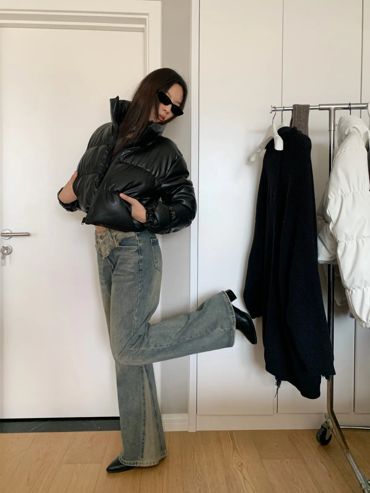 mid-waist bootcut jeans