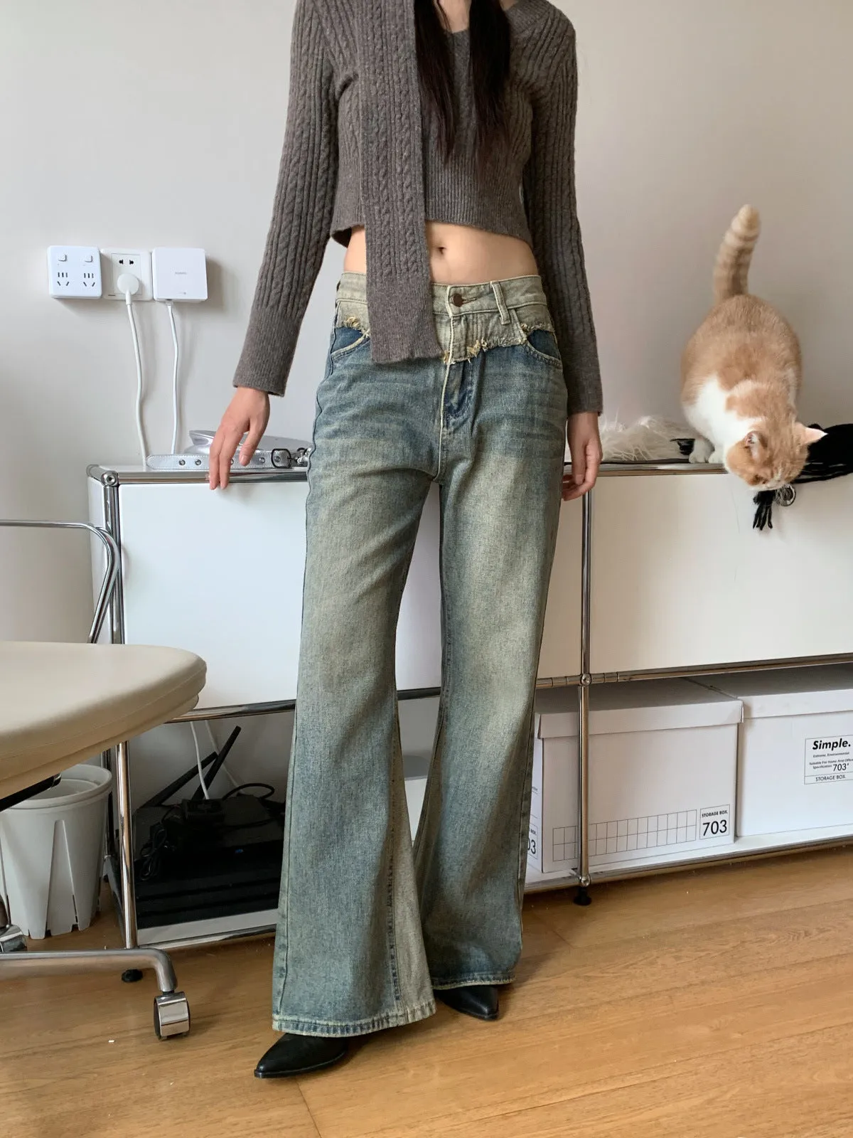mid-waist bootcut jeans