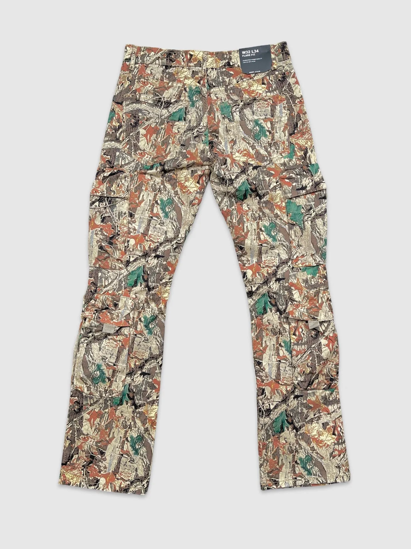 MIS-80367-Camo Utility Pocket Flared Pants