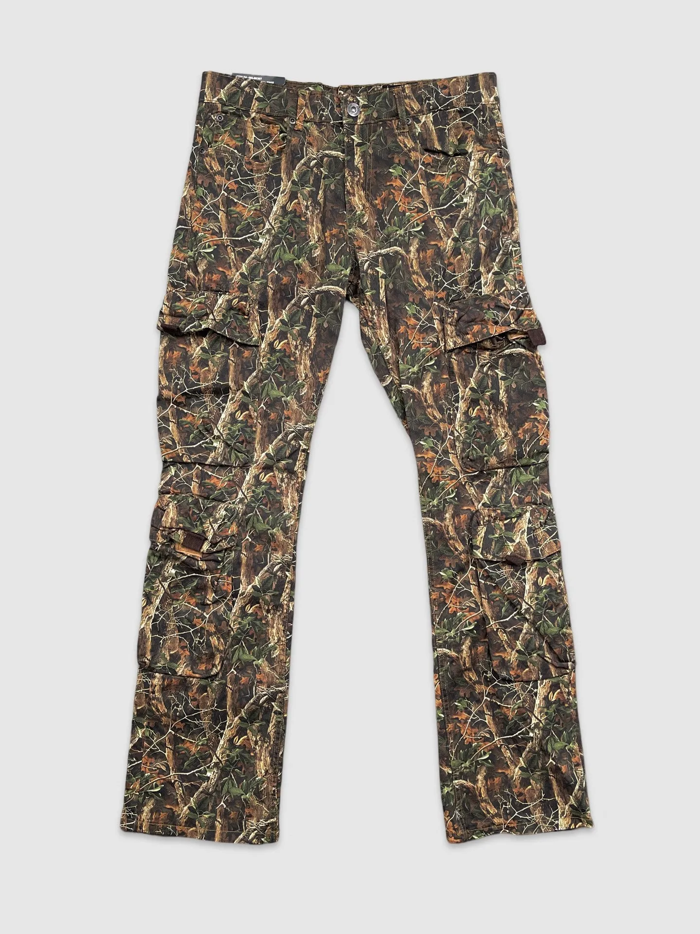 MIS-80367-Camo Utility Pocket Flared Pants