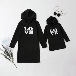 Mom and Daughter Matching Hooded Dresses