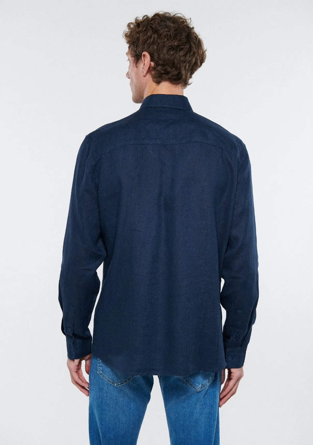 Navy Linen Shirt