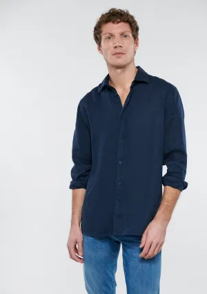 Navy Linen Shirt