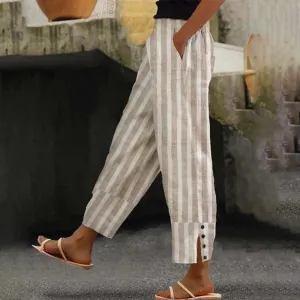 New Bovuf Casual Khaki Striped Pants Sz XL Retails $57 