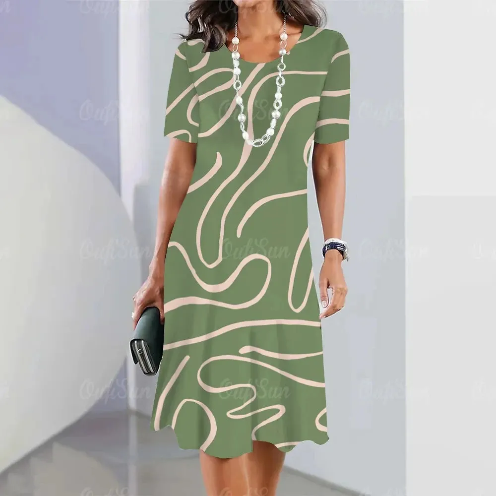 New Vintage Women’s Striped Printed Dress
