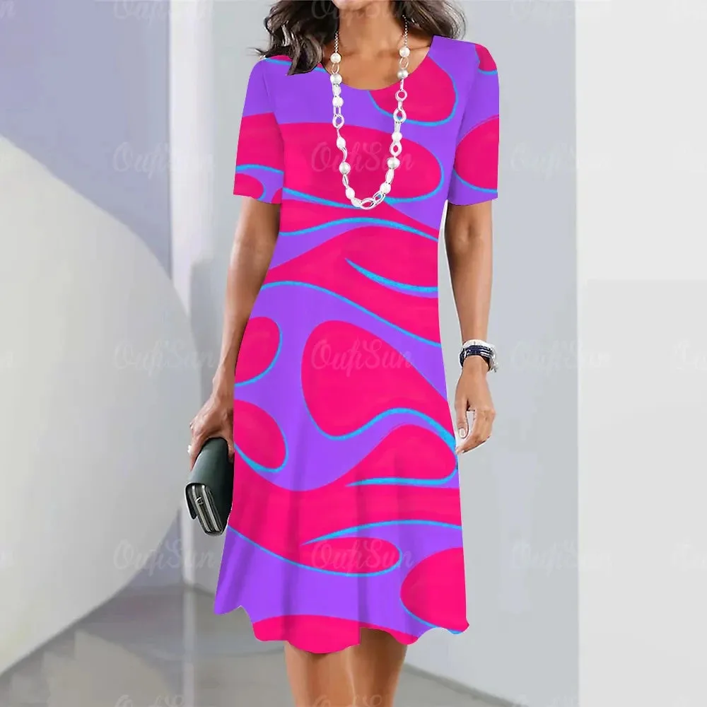 New Vintage Women’s Striped Printed Dress