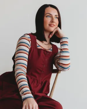 Nora Multicolour Retro Stripe Print Top
