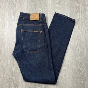 Nudie Jeans Co. Dark Blue Slim Jeans 'Dry Open Navy' Size 34 X 34