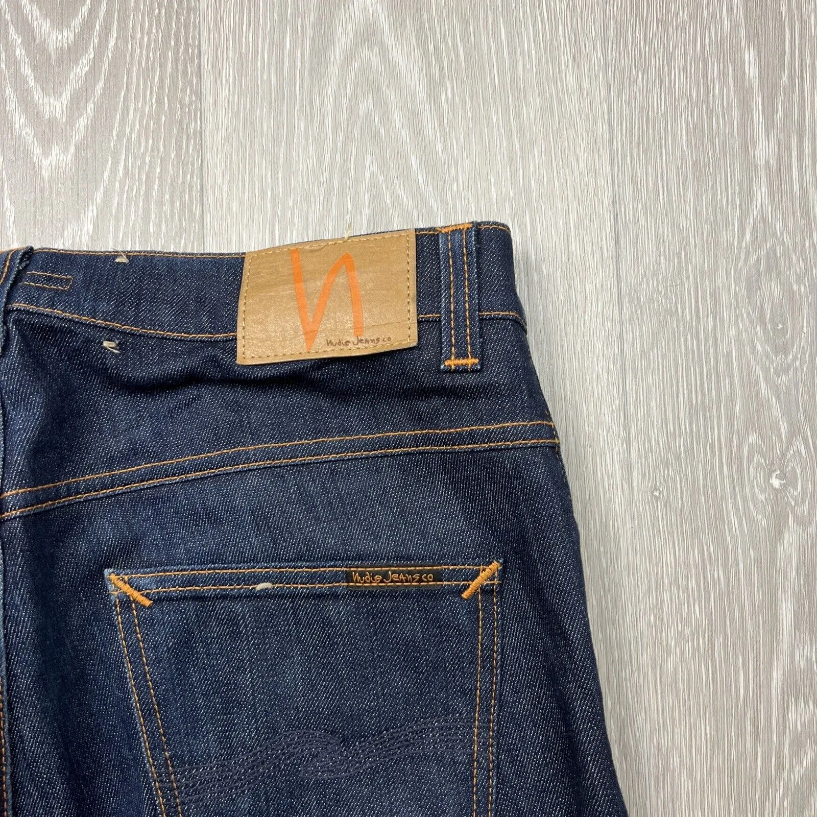 Nudie Jeans Co. Dark Blue Slim Jeans 'Dry Open Navy' Size 34 X 34