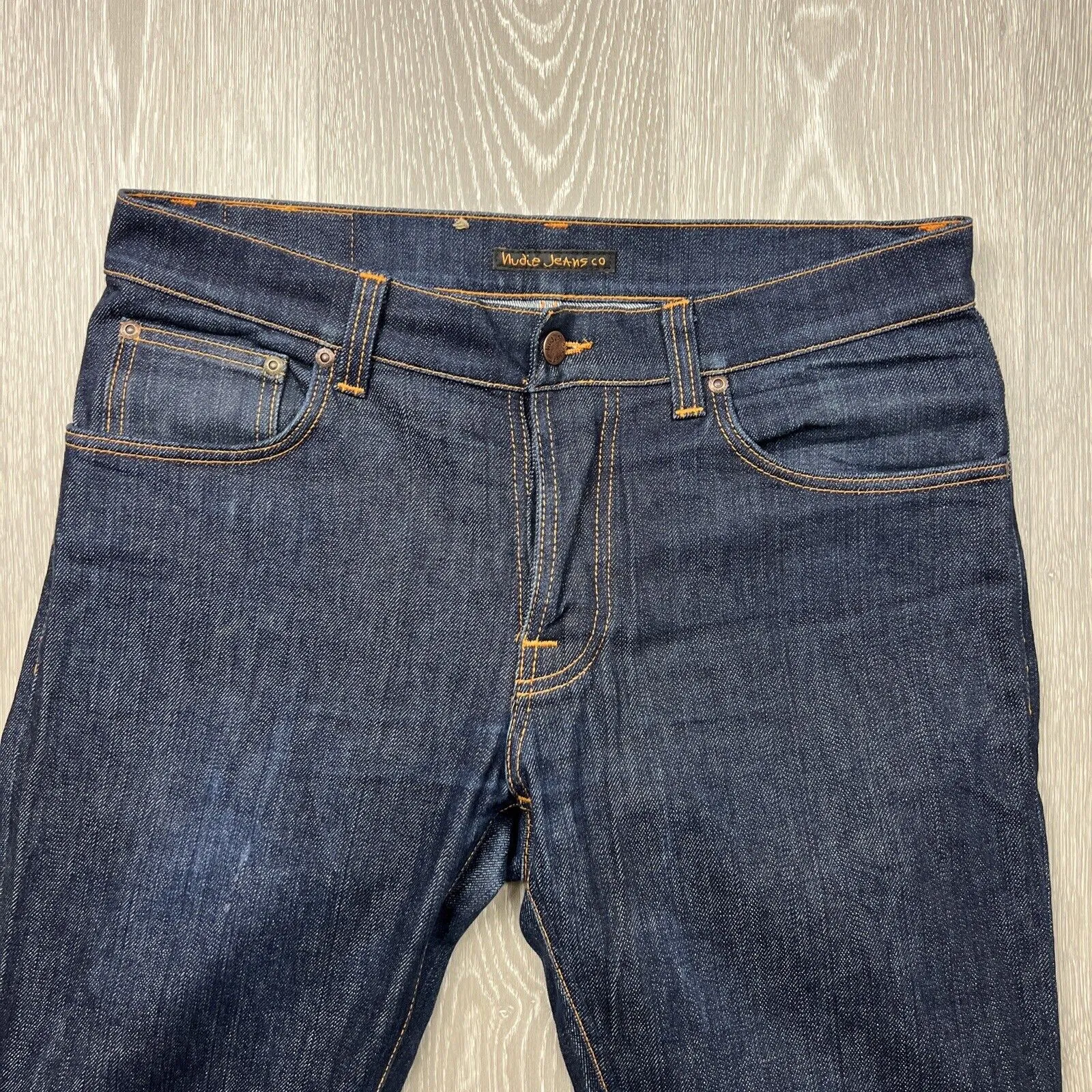 Nudie Jeans Co. Dark Blue Slim Jeans 'Dry Open Navy' Size 34 X 34
