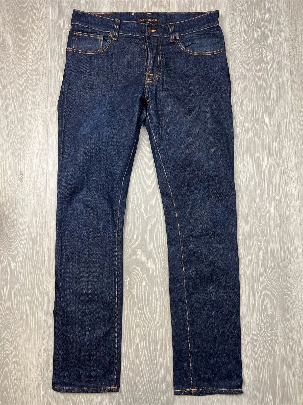 Nudie Jeans Co. Dark Blue Slim Jeans 'Dry Open Navy' Size 34 X 34