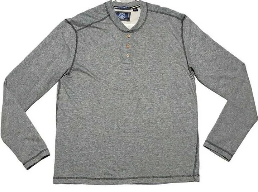 NWOT vintage 1946 Long Sleeve Henley Shirt Grey Size L