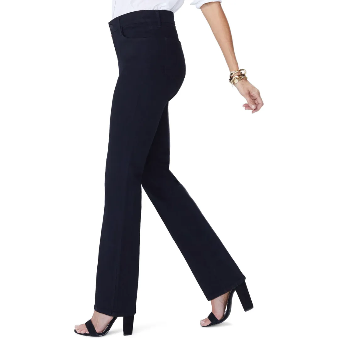 NYDJ Marilyn Straight by Superdry Petite Stretch Black JEANS